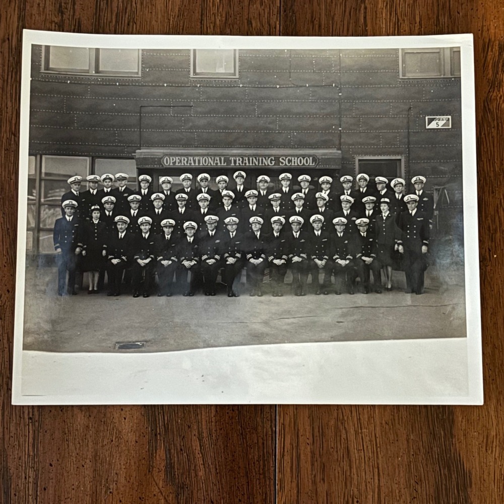 Vintage B&W 1945 US Navy Operational Training School Treasure Island Photo & Key